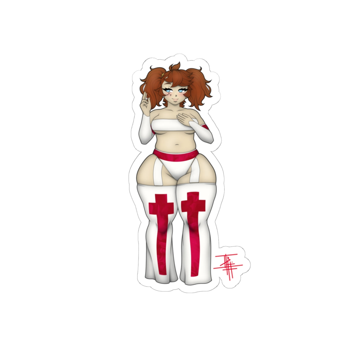 Chloe in her “Holy” Thigh High Flare Legging’s
