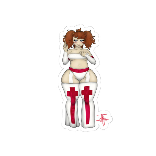 Chloe in her “Holy” Thigh High Flare Legging’s